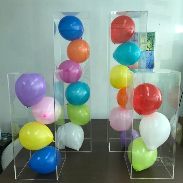 Acralic transparent cylender drums stands