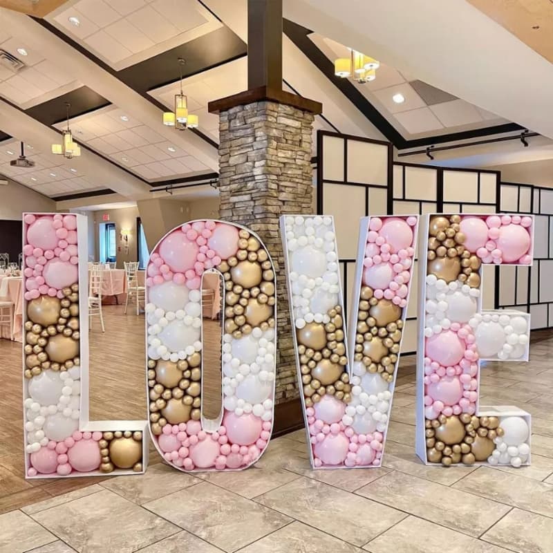 Love Marriage Wedding Decoration Big Large Letter Mosaic Frame Balloon Fill